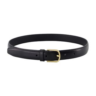 Toteme Belts, female, Black, 90 CM, Black Leather Trouser Belt - Smooth Cowhide