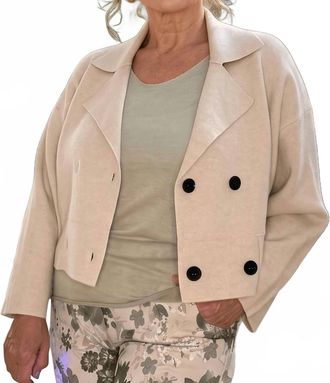 Made in Italy Double-Breasted Sweater Jacket In Oatmeal