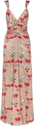 Temperley London Reina bow-print dress - women - Viscose/Silk - 10 - Pink