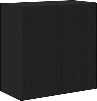 vidaXL Mueble De Tv Montado En La Pared Negro 59,5 X 31 X 60 Cm Vidaxl