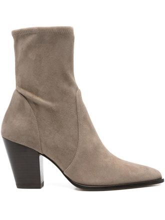 Stuart Weitzman Stivali a punta con design a calzino 80mm - Grigio