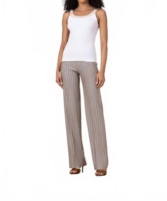Avenue Montaigne Flavia Linen Solar Pants In Mushroom