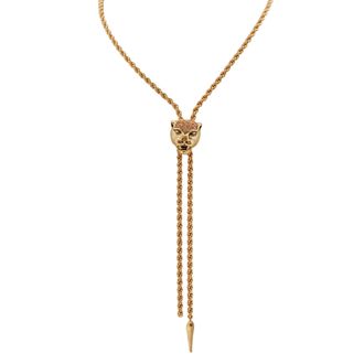 Roberto Cavalli Crystal-Embellished Panther Necklace