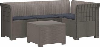 vidaXL Sof&aacute; De Jard&iacute;n Para 4 Personas Con Cojines Y Dise&ntilde;o De Rattan Vidaxl