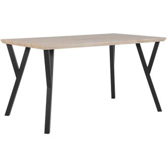 Beliani Beliani - Industrial Dining Room Table 140 x 80 cm Metal Base Flared Legs Light Wood Bravo