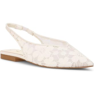 Jessica Simpson Mezzah Slingback Pointed Toe Flat in Bright White at Nordstrom, Size 7.5