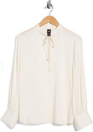 BOSS Barabi Silk Stretch Top in Open White at Nordstrom Rack, Size 14