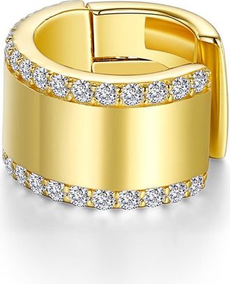 Lafonn Single Polished Pav&eacute; Simulated Diamond Ear Cuff in Gold at Nordstrom Rack