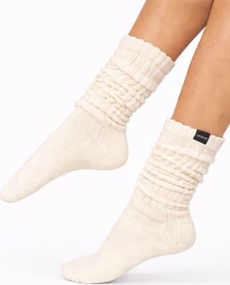 Lechery Gender Inclusive Scrunch Crew Socks in Ivory at Nordstrom
