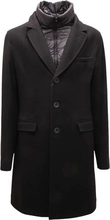 Herno Heren, Mantels, Zwart, Maat: 3XL Wol