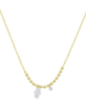 Meira T 14K Two-Tone 0.06 ct. tw. Diamond Hamsa Necklace