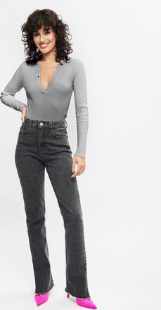 Benu Dames Grijze Katoenen Jeans