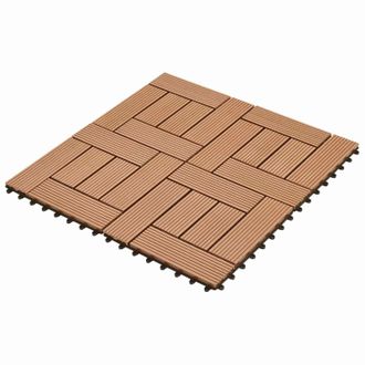 vidaXL Tile De Decking 22 Pcs Marr&oacute;n 30 X 30 Cm Wpc Vidaxl