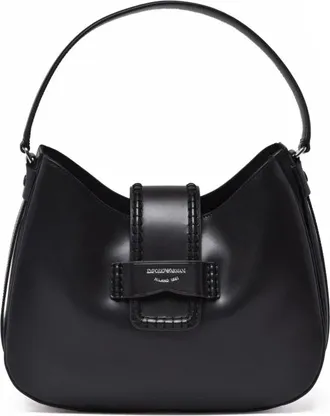 Emporio Armani Tassen, Dames, Zwart, ONE Size, Leer, Schoudertas