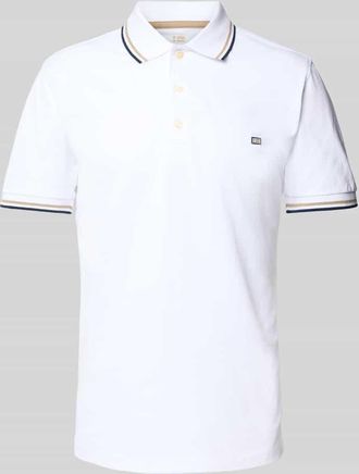 Christian Berg Poloshirt mit Label-Stitching in Weiss, Gr&ouml;&szlig;e S