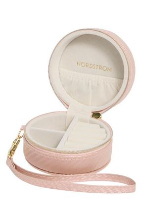 Nordstrom Mini Round Jewelry Box in Blush Geo at Nordstrom