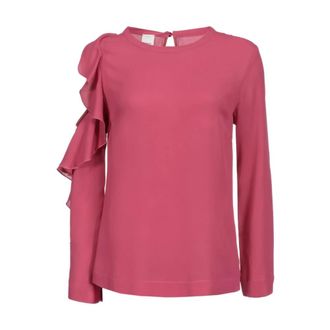 Pinko Gerimpelde Crepe Blouse - Dames - Blouses - Roze - L - Overhemden