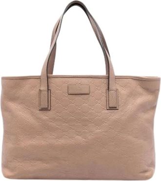 Gucci Pre-owned Tote Bags, female, Brown, Size: ONE SIZE Pre-owned Leather Tote
