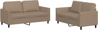 vidaXL Vidaxl - Juego De Sof&aacute;s Con Cojines 2 Piezas Cuero Sint&eacute;tico Capuchino