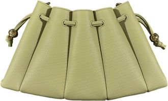 Themoir&egrave; Womens Calipso Bottalato Drawstring Shoulder Bag In Olive Green