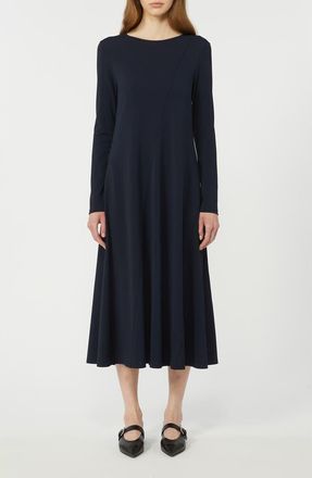 Max Mara Acro Long Sleeve Jersey Dress in Navy at Nordstrom, Size Large