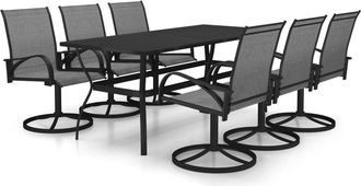 vidaXL Conjunto De Comidas De 7 Pc Para Texileno Y Jard&iacute;n De Acero