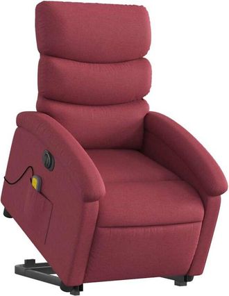 vidaXL Vidaxl - Sill&oacute;n De Masaje Elevable El&eacute;ctrico Tela Rojo Tinto