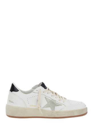 Golden Goose Ballstar 2 White Low Top Sneakers With Star Patch On The Side And Laminated Heel In Leather Man