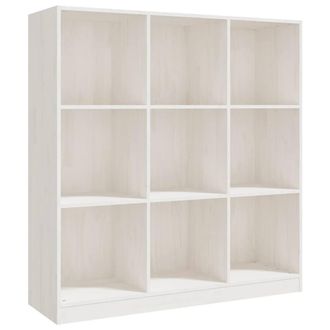 Berkfield Home Book Cabinet/Room Divider White 104x33.5x110 cm Solid Pinewood