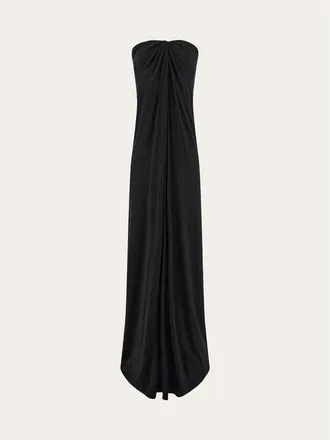 Ferragamo Black Draped Strapless Dress, Brand Size 44 (US Size 10)