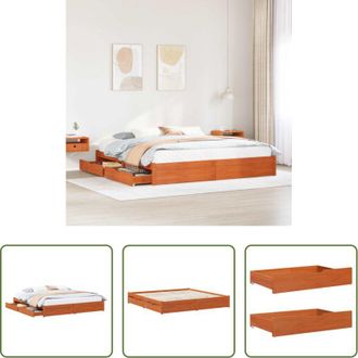 vidaXL vidaXL Letto con cassetti - Struttura del letto con cassetto Marrone cerato 180 x 200 cm