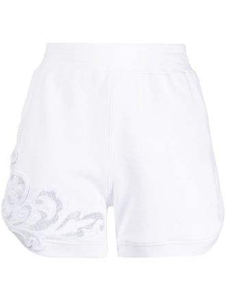 Ermanno Scervino Shorts a vita alta con ricamo - Bianco