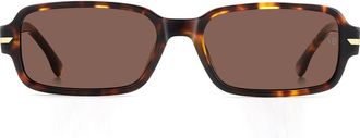 Victoria Beckham 1012 Rectangular Sunglasses in Brown Havana/brown at Nordstrom