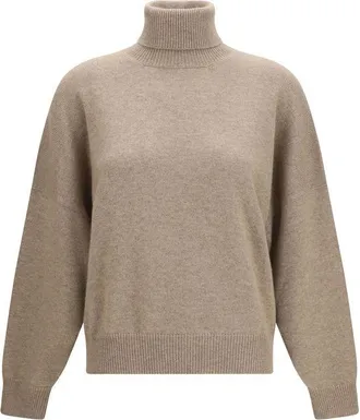 Brunello Cucinelli Brown Cashmere Womens Turtleneck