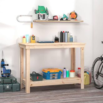 vidaXL Vidaxl - Banco De Trabajo De Madera Maciza De Pino 110x50x80 Cm