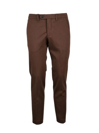 Michael Coal Brown Stretch Trousers with Tailored Slim Fit