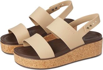 Crocs Brooklyn Cork Low Wedge Womens Sandals Chai : 6 M, Synthetic