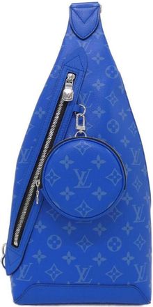 Louis Vuitton Blue Coated Canvas Leather Shoulder Bag (Pre-Owned)