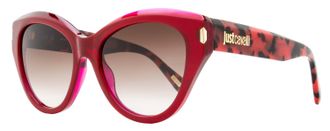 Just Cavalli Womens Cat Eye Sunglasses SJC033 09RV Red/Havana 55mm