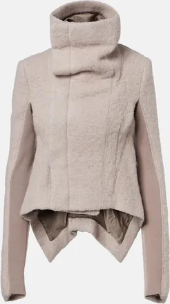 Rick Owens Asymmetric alpaca and wool-blend jacket