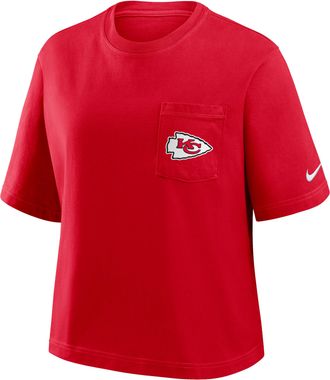 Nike Kansas City Chiefs Rewind Pocket Boxy Nike Womens NFL T-Shirt in Red | 11CM65N7G-WZ9