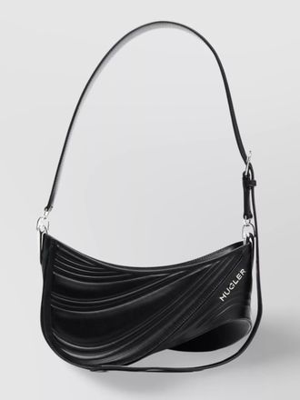 MUGLER spiral curve medium leather shoulder bag