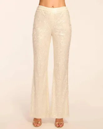 Ramy Brook Olivian Pant In White Sequin