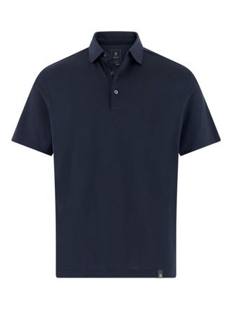 Boggi Milano button appliqu&eacute; polo shirt - Blue