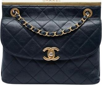 Chanel Pre-owned Vintage Double Flap Crossbody - - Pre-owned - Donna - Blu - ONE SIZE