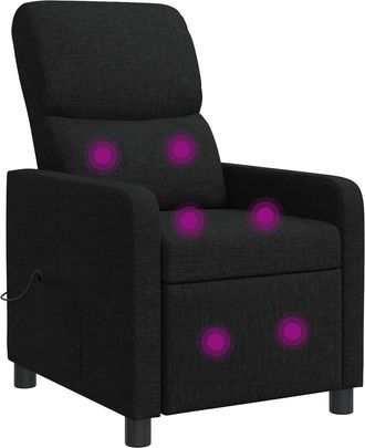 vidaXL Recliner Negro Tela Vidaxl