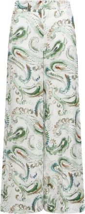 Marella Domino Wijde Broek - Dames - Wijde Broeken - Veelkleurig - M - Linnen - Broeken