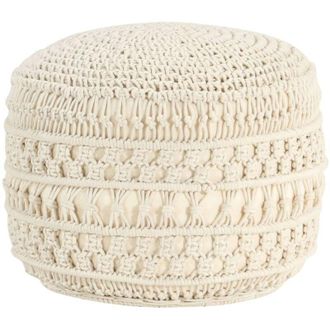 vidaXL Puf De Macram&eacute; Hecho A Mano Algod&oacute;n 45x30 Cm Vidaxl