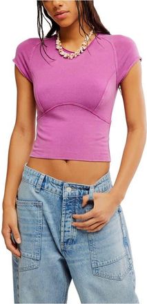 Free People We The Free Protagonist Stretch Cotton Baby Tee in Vivid Voila at Nordstrom, Size X-Small