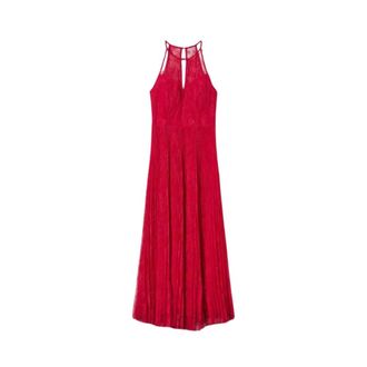 Twinset Kleedjes - Dames - Maxi kleedjes - Rood - 2XS - Polyester - Kleedjes